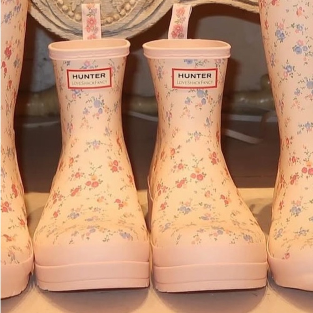 💧☔️🌦️Hunter x LoveShackFancy Women’s PLAY™ Short Rose Heart Rain Boots